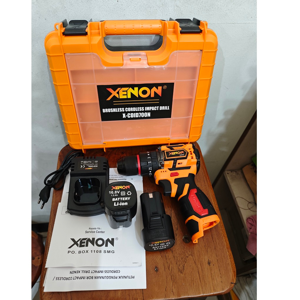 Gen2 XENON CDID 700 Mesin Bor Brushless Cordless impact drill 16.8V 4 cell Baterai