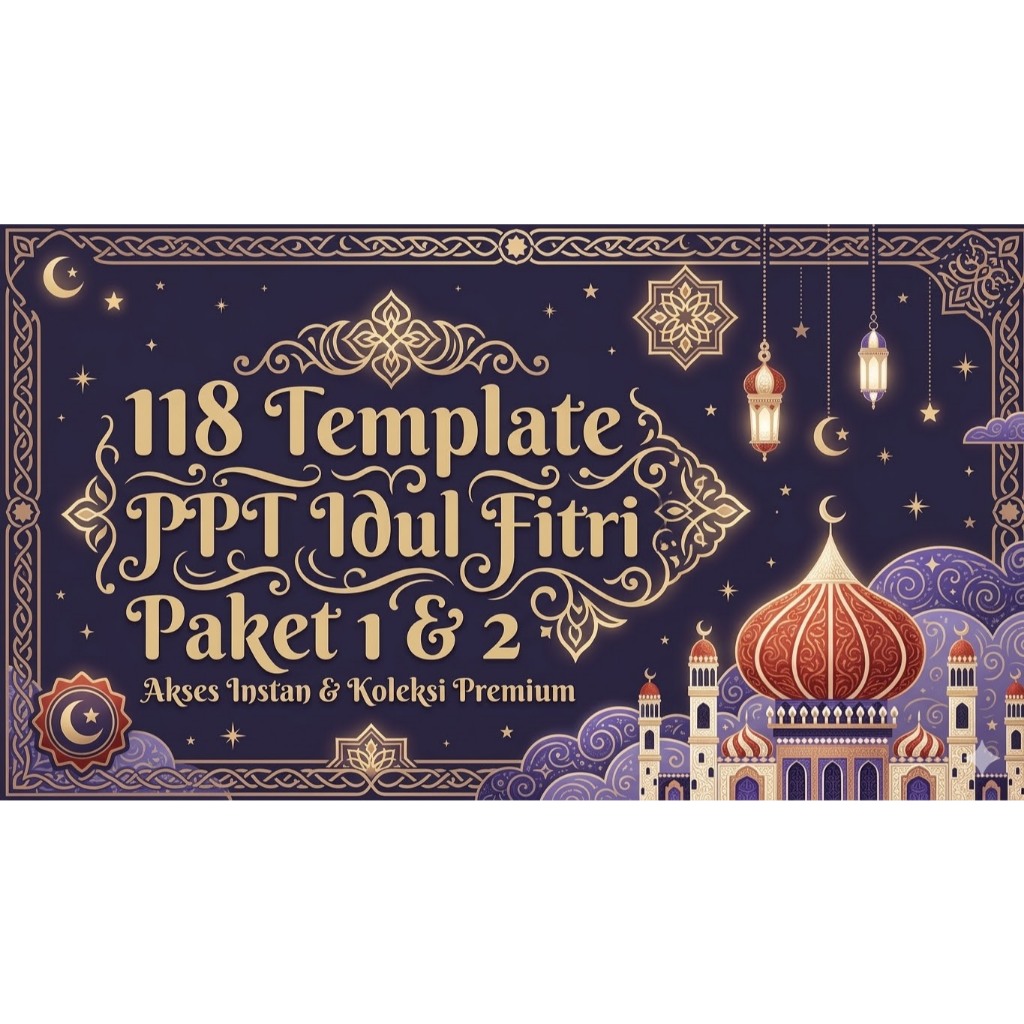 118 Desain Template PowerPoint Idul Fitri Siap Pakai