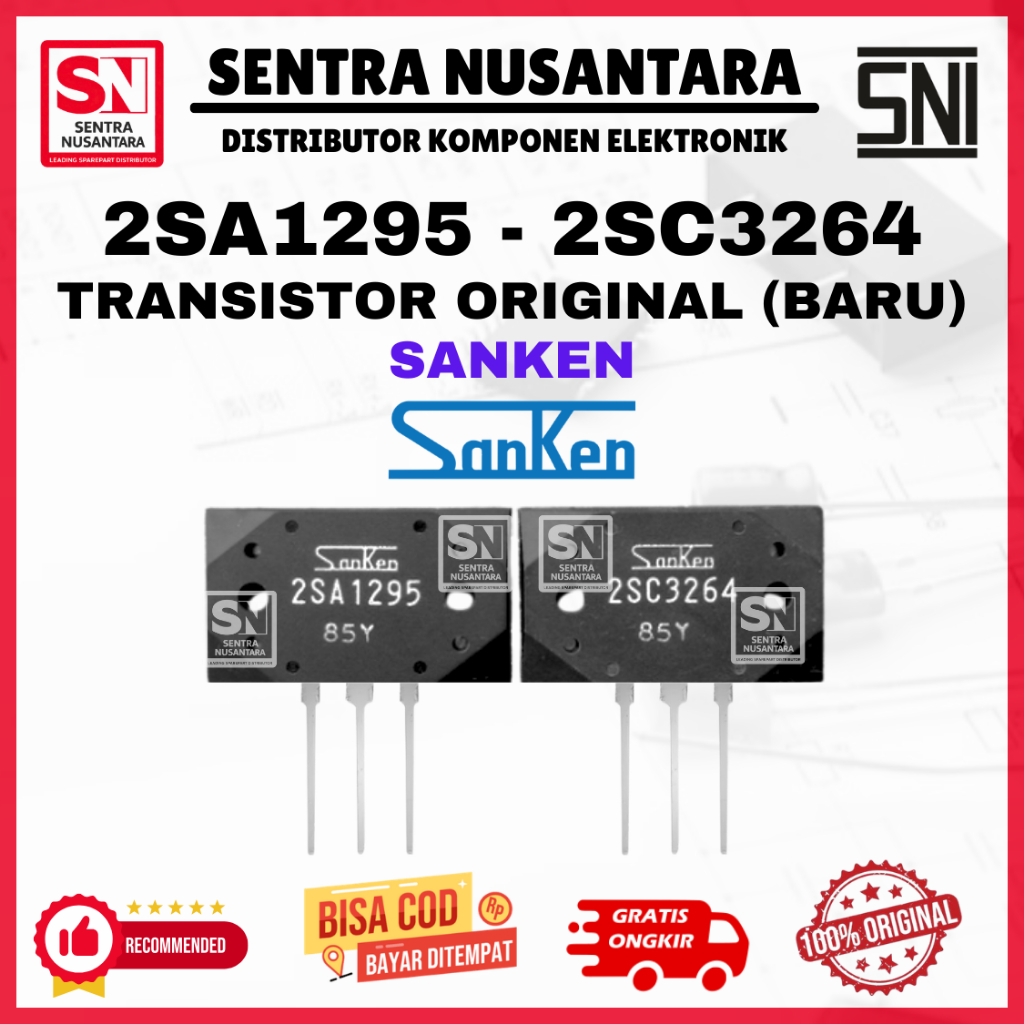 TR TRANSISTOR SANKEN 2SA1295 2SC3264 1 set 2SA 1295 2SC 3264 ASLI ORIGINAL (ORI) | IC Sanken 2SA1295