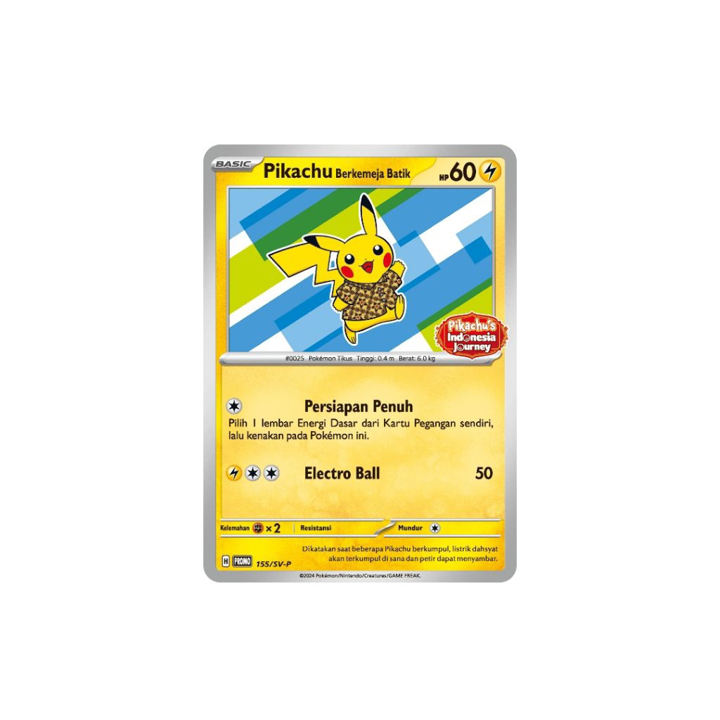 Pikachu Berkemeja Batik Staryu Pokemon TCG Indonesia