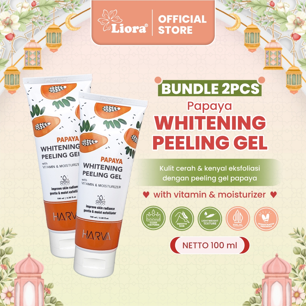 [Bundle Hemat] HARVA Peeling Gel Pepaya 2 pcs - 100 ML | Peeling Gel dengan Vitamin and Moisturizer