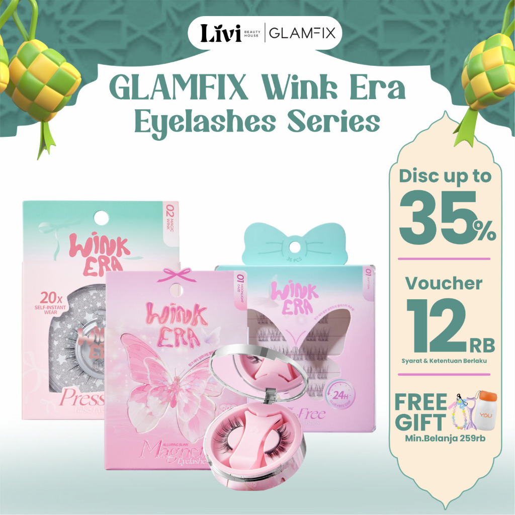 LIVI - [New Launch] Glamfix Wink Era Poppin' Glue-Free Cluster Eyelashes | Press-On False Eyelashes 