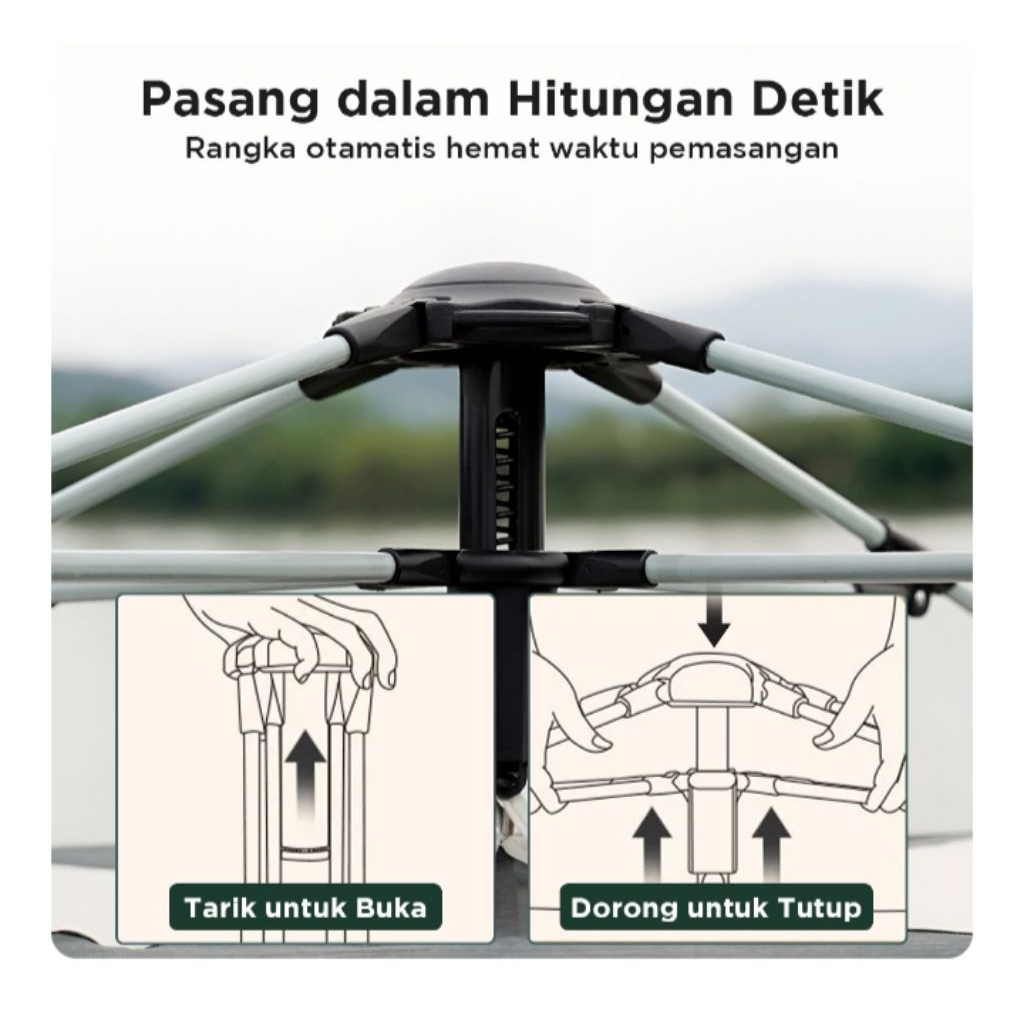 TERBARU ASTAGEAR TENDA CAMPING LIPAT OTOMATIS 3-4 ORANG / TENDA CAMPING / TENDA PIKNIK