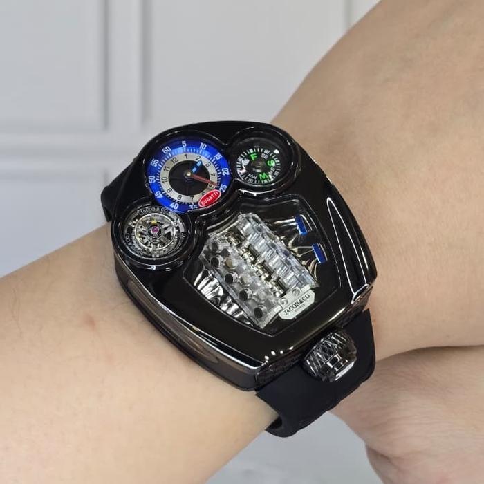 Jam Tangan jacob co bugatti tourbillon - Hitam