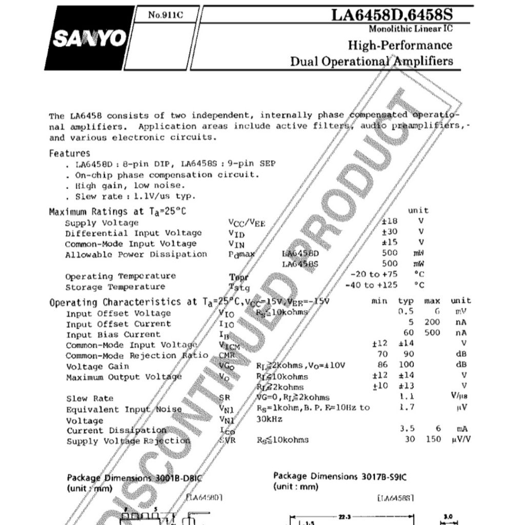 Soul_Fantasy Ic La6458Ds La6458D Dual Op-Amp Bipolar Input Original Sanyo