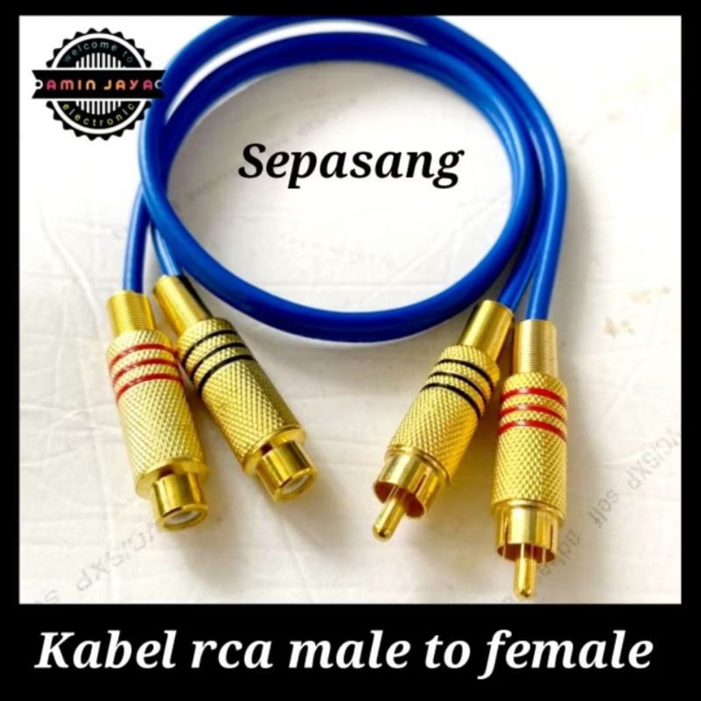 Kabel jack 2 rca male To 2 rca female panjang 10 meter