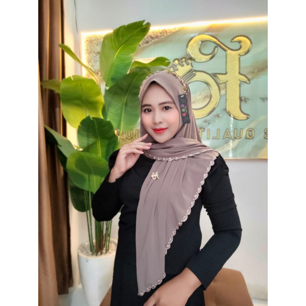 hijab fo hilya segitiga instan sulam cantik