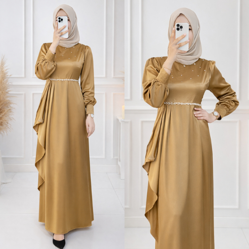 SPECIAL RAMADHAN - Adora Dress Maxmara Muslim Premium Maxy Gamis Bridesmaid Promnight Material Full 