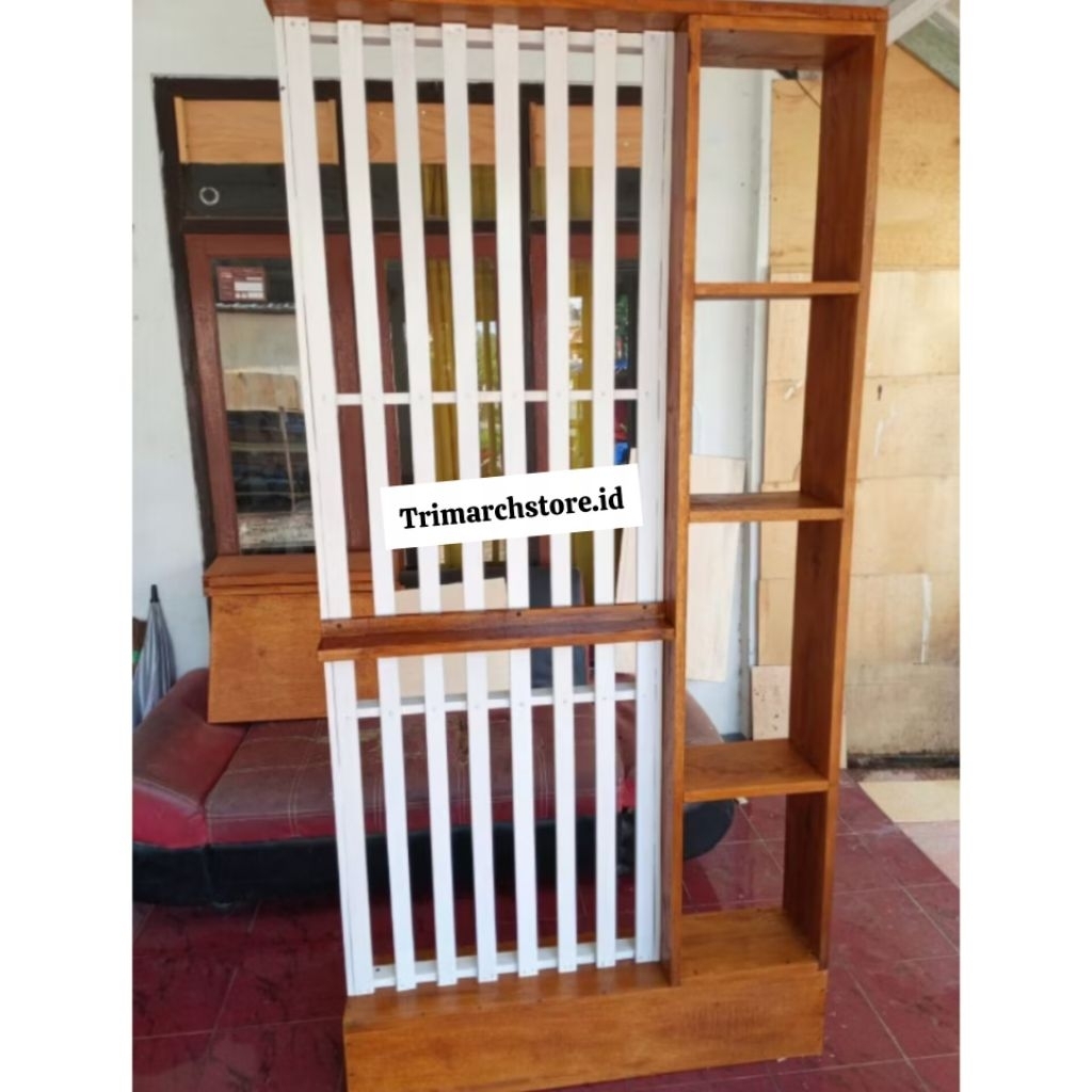 Rak pembatas ruangan | Rak penyekat ruang tamu | rak sekat ruangan minimalis