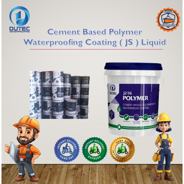 Dutec Cement Based Polymer Waterproof Coating  J-216 JS Liquid 20kg | Waterproofing Semen Polymer Da