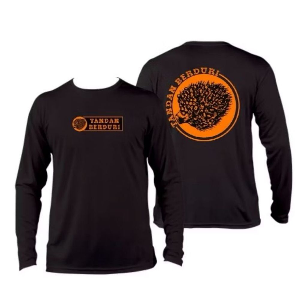 Kaos Lengan Panjang Tandan Berduri Kelapa Sawit Biji Sawit Orange