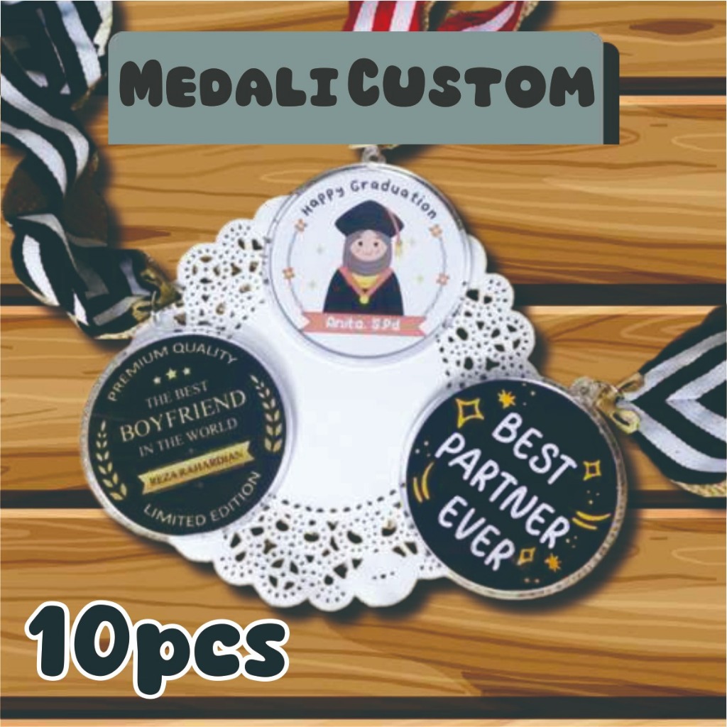 MEDALI CUSTOM | MEDALI WISUDA | MEDALI HARI GURU | MEDALI BEST TEACHER | MEDALI HARI IBU 10 PCS