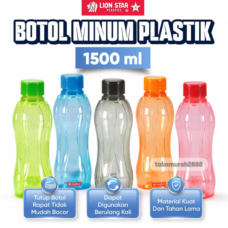 LION STAR Botol Minum Ukuran 1500ML / Botol Minum Plastik/ Botol Plastik Hydro