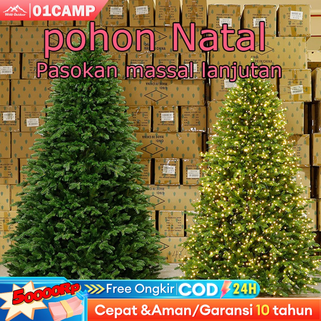 {GROSIR}Pohon Natal  Terang Cemara  Christmas Model Baru Besar Pohon  2.4/2.1Meter  Dekorasi Hiasan