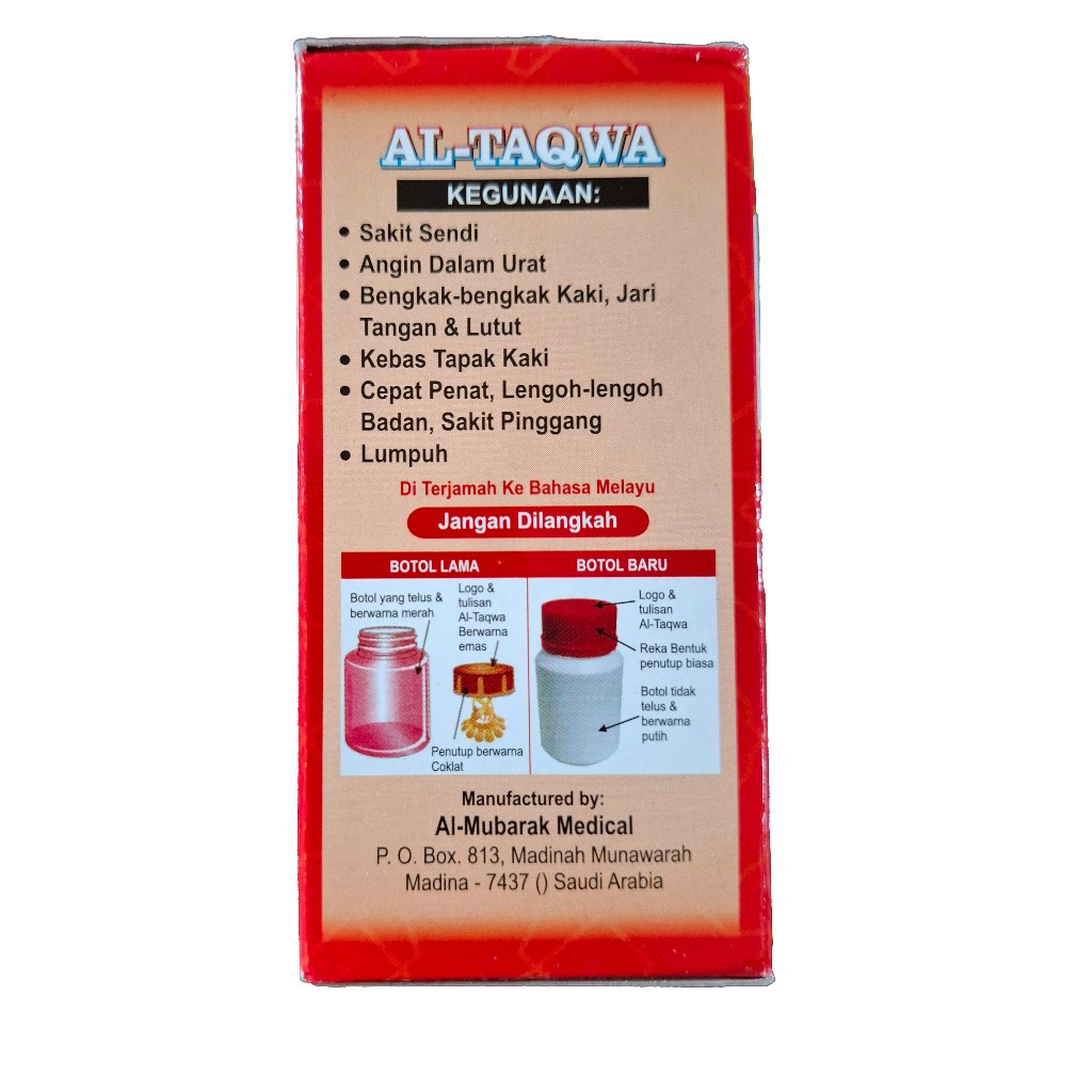 PROMO AL-TAQWA GAUT ASAM URAT HERBAL 30 KAPSUL UNTUK MEREDAKAN SAKIT SENDI DAN BENGKAK
