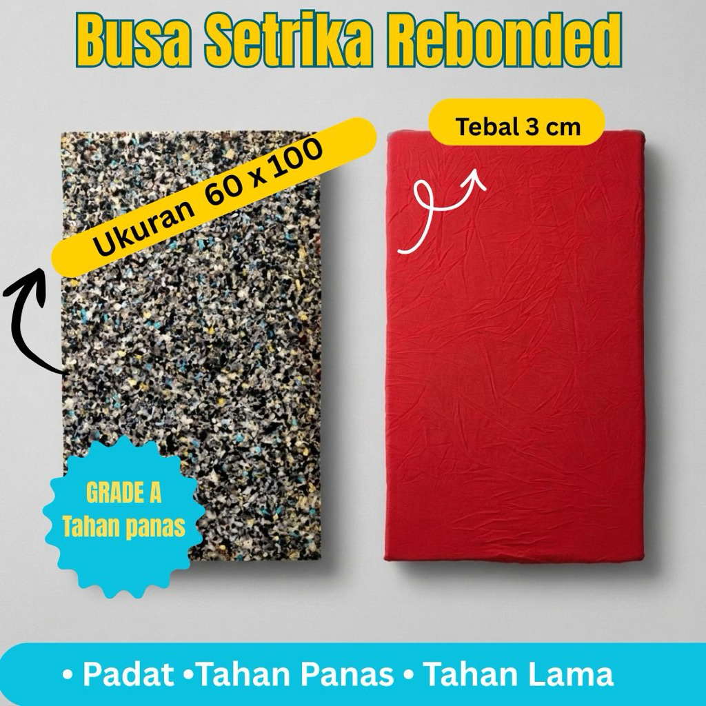 Busa rebonded rebonit alas setrika uap laundry alas setrika 60 x 100 tatakan setrika uap
