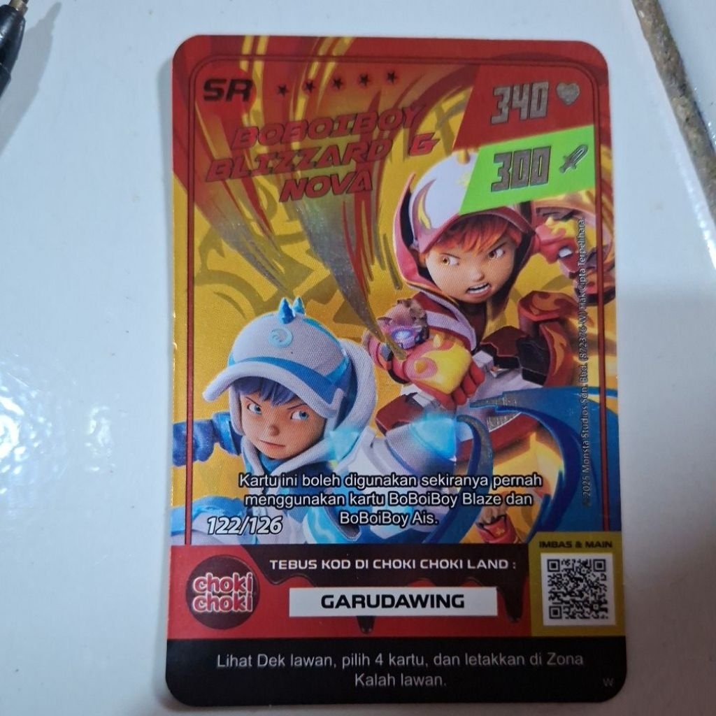 SR card boboiboy galaxy monsta Boboiboy Blizzard & Nova SR 1pcs asli