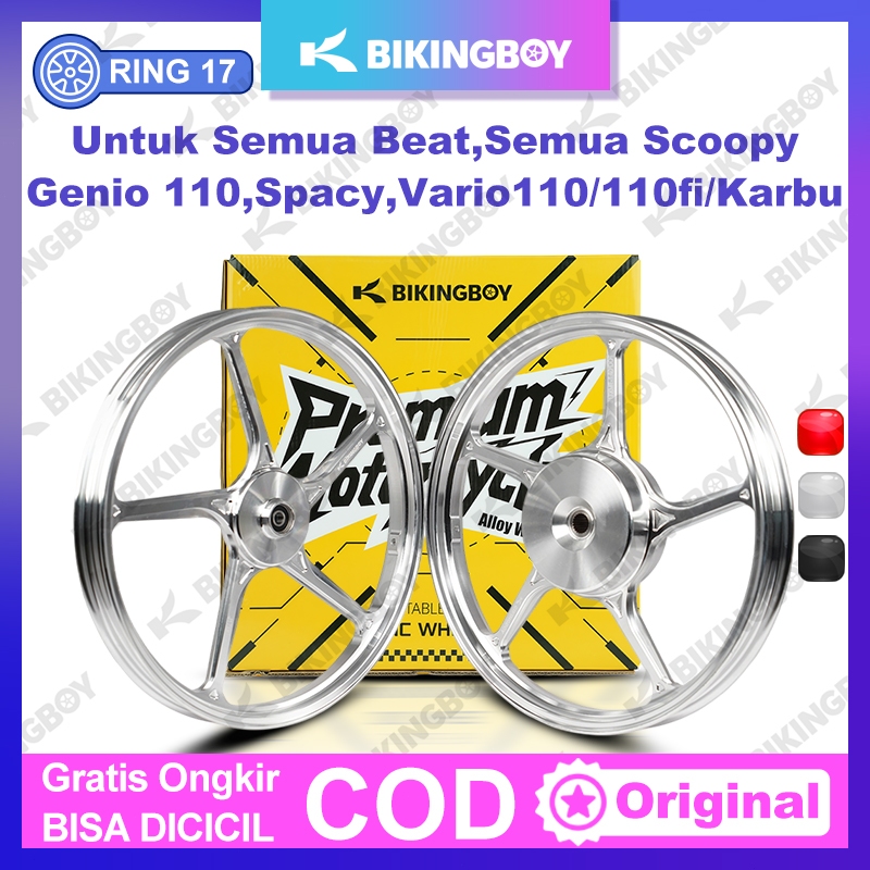 VELG BIKINGBOY RACING CNC VELG  Ring17 Uk 140/17 & 160/17 Untuk Beat,Scoopy,Genio,Spacy,Vario 110/11