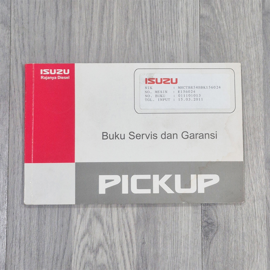 Buku Servis Isuzu Panther Pickup Turbo Diesel Ex 2011 Bekas Sudah Ada Isinya Kondisi Utuh