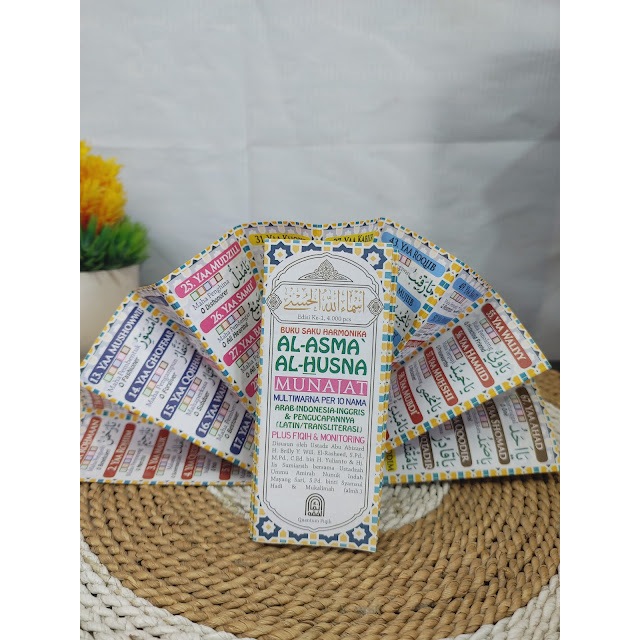 [5 pcs] Flash Card Lipat Hafalan 99 Asmaul Husna 4 Bahasa Full Colour For Munajat
