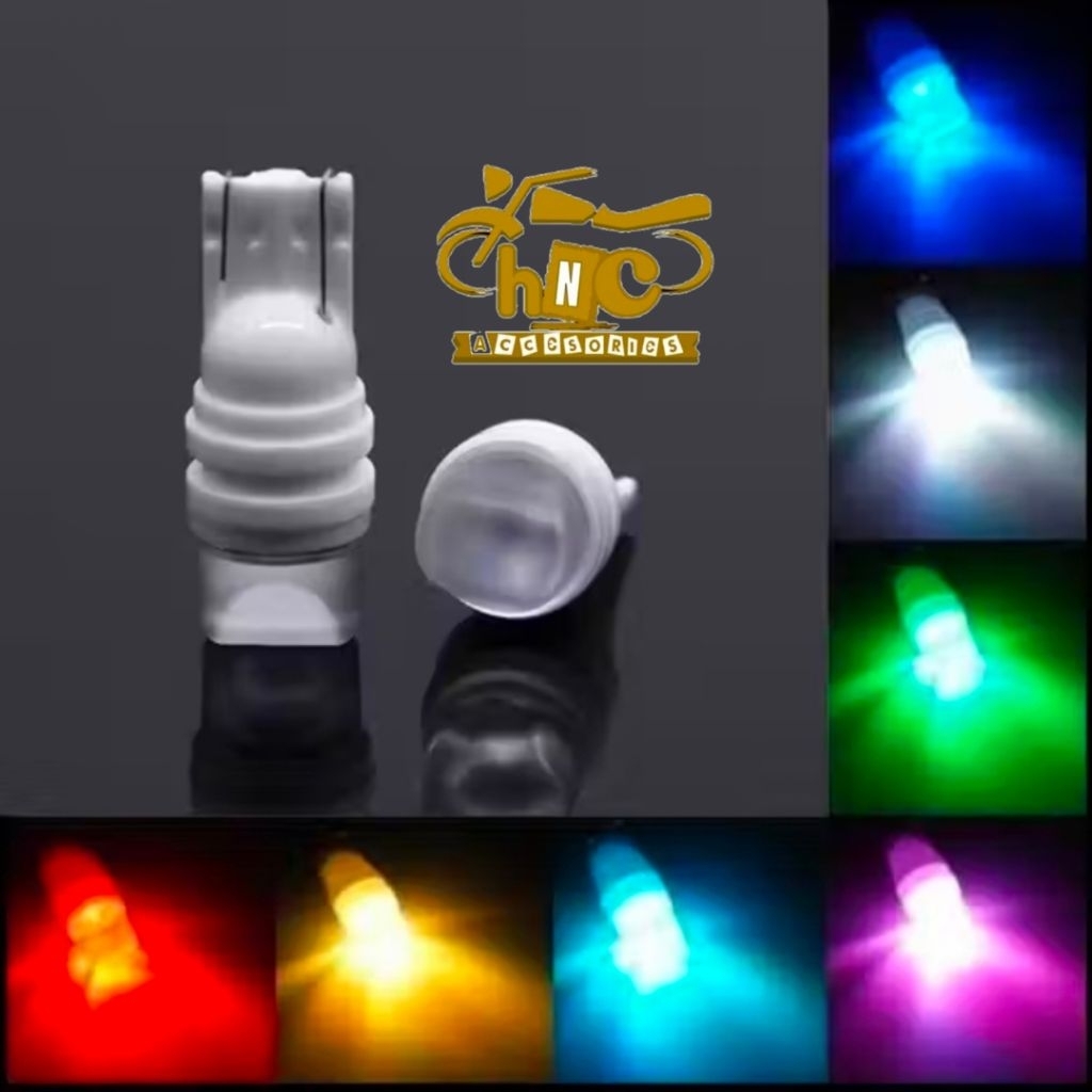 LED LAMPU T10 CERAMIK KERAMIK UNTUK SPEEDOMETER SENJA SEIN MOTOR ATAU MOBIL RGB SEIN MUNDUR KOTA