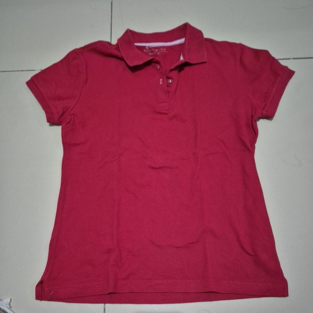 Kaos wanita berkerah Giordano polo merah