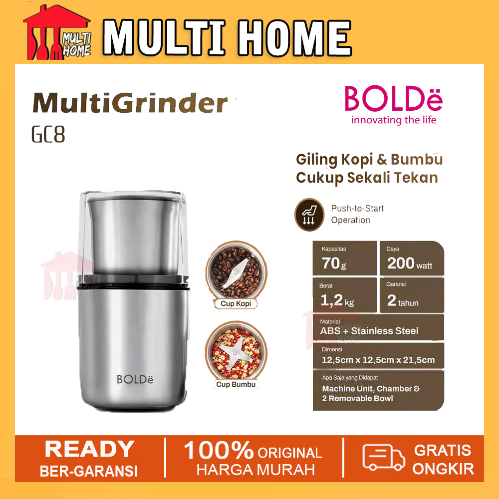 BOLDE MultiGrinder GC8 - Powder Grinder Kopi, Bumbu, Grinder Serbaguna
