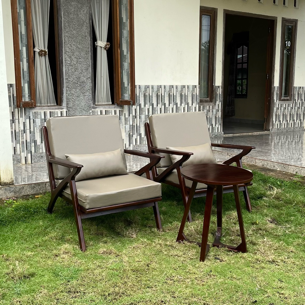 Set Kursi Teras Sofa Kursi Sofa Kayu Jati Set Sofa 1 Seater Minimalis