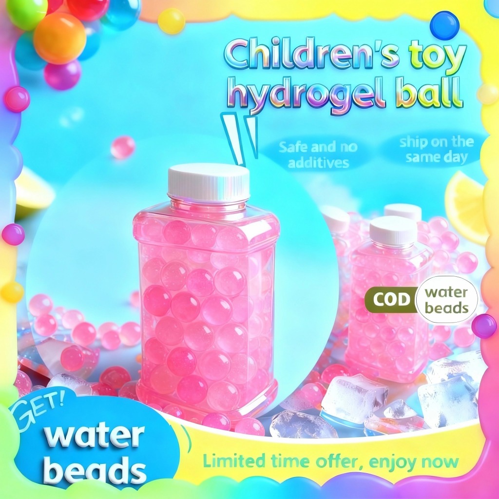 Bola Air 7-8mm Bola Kristal Bola Lunak Telur Air Manik-manik Air Gelembung Bayi Air Manik-manik Peny