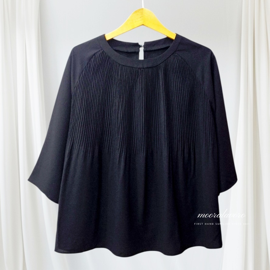 DELMON CLASSY PLEATS LOOSE BLOUSE KOREAN STYLE READY BKK BANGKOK PREMIUM COLLECTIONS
