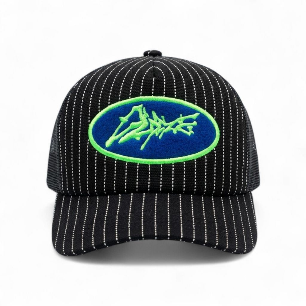 OLDAZE | Marks Wabash Trucker Hats | Black Striped