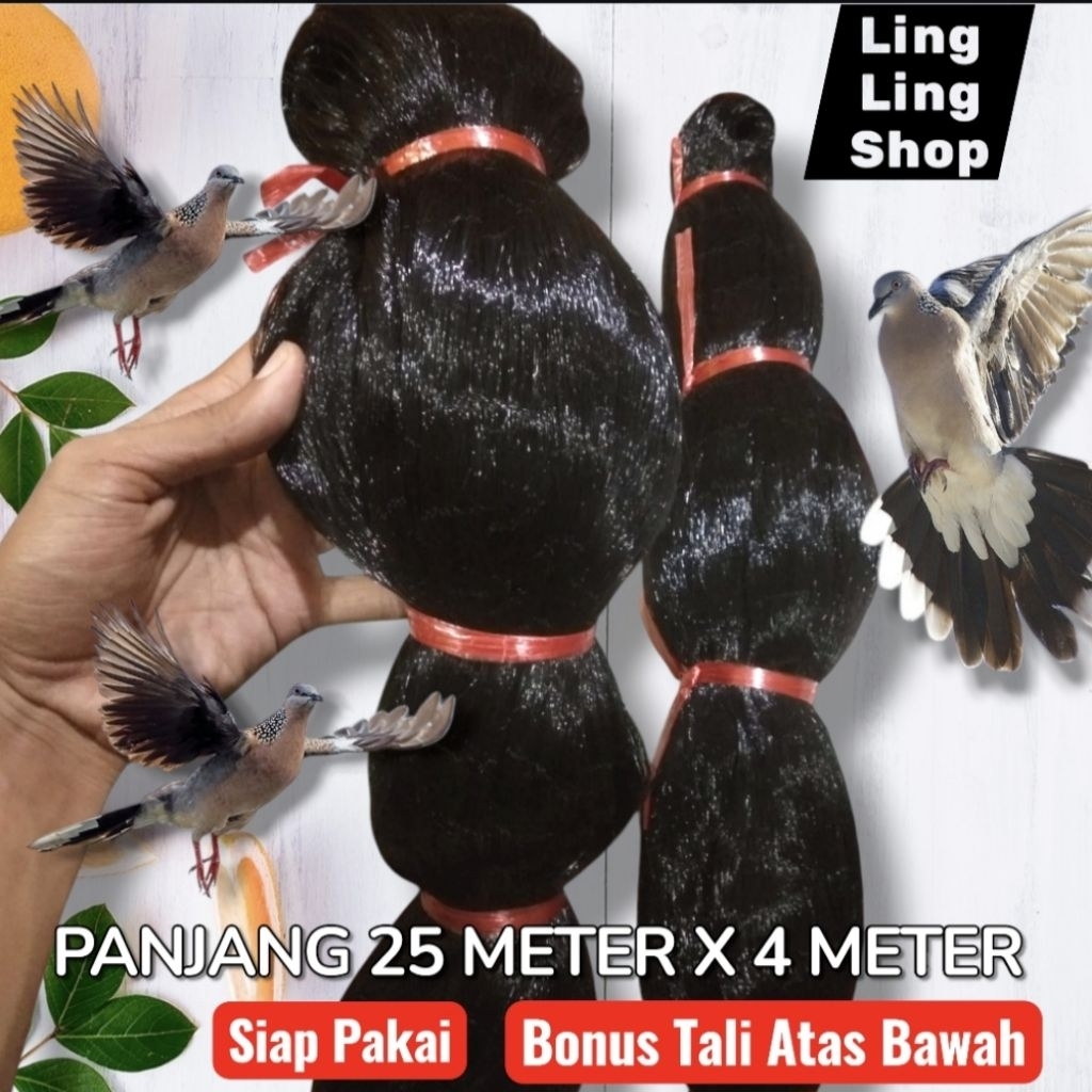 JARING BURUNG PERKUTUT PANJANG 25 METER X 4 METER UKUR 2 INC