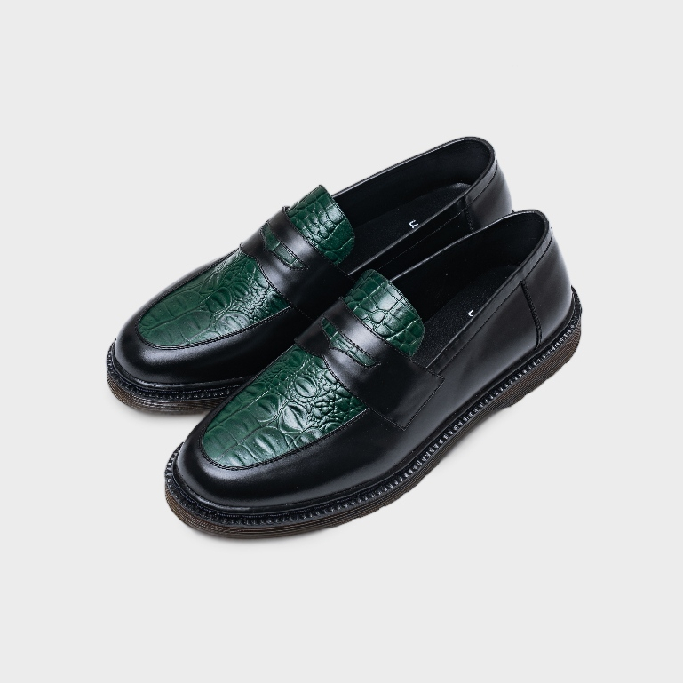 Jovem Loafers Croco Series - Two Tone Green