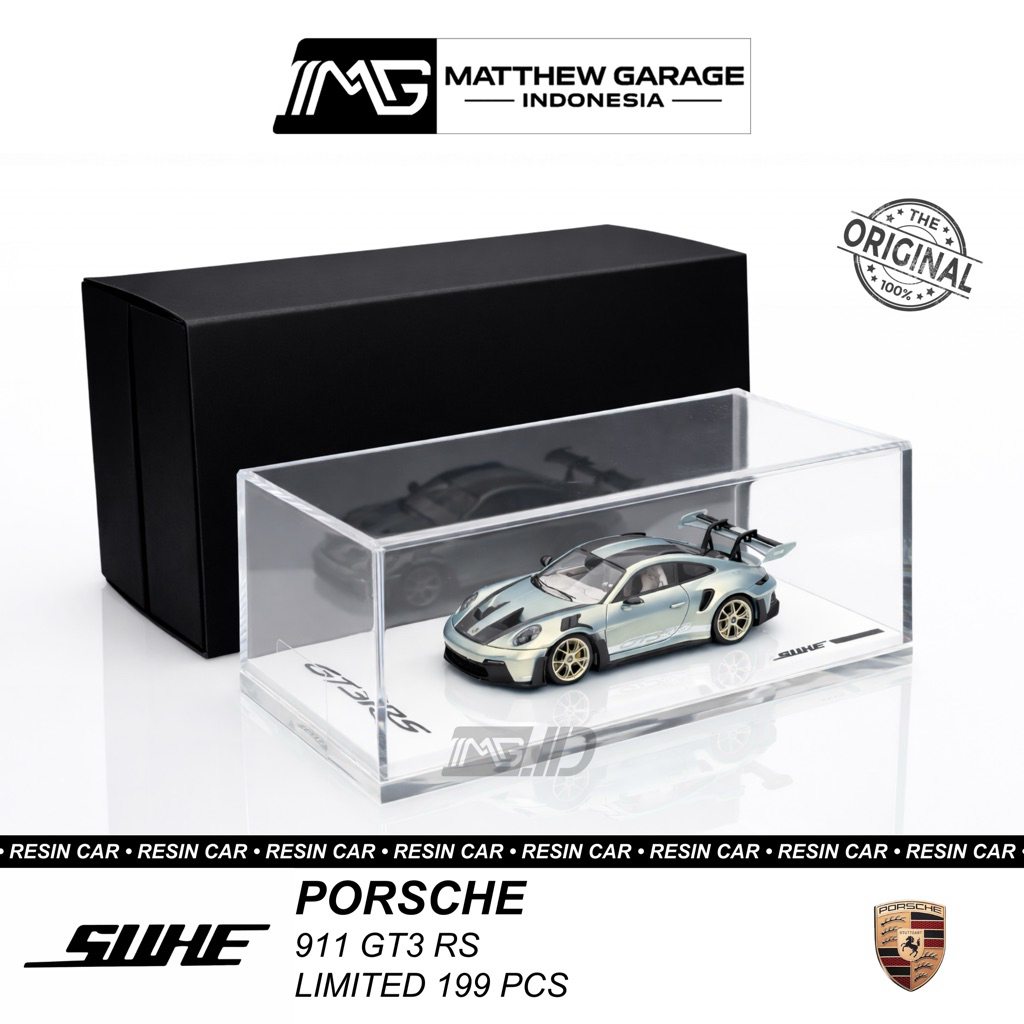 SUHE 1:64 PORSCHE 911 GT3 RS SILVER GREEN METALLIC LIMITED 199 PCS