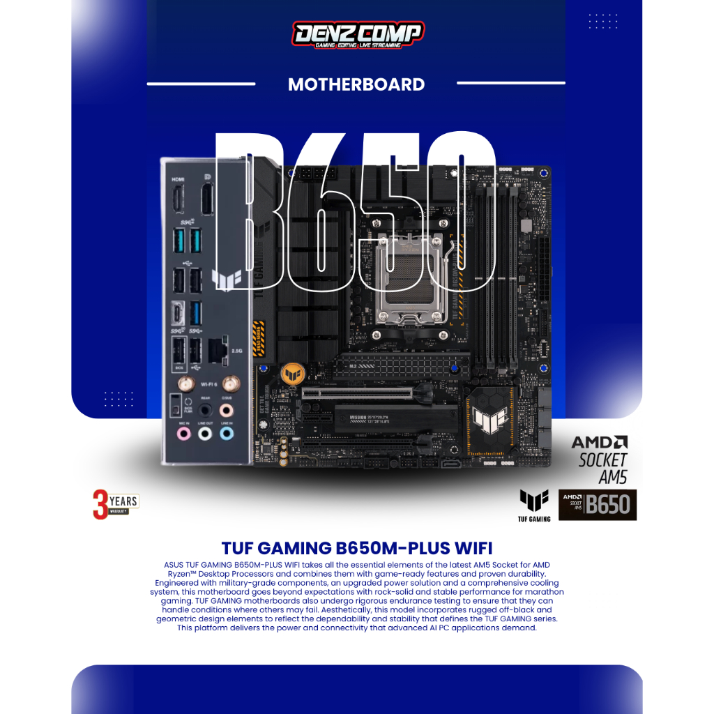 ASUS TUF GAMING B650M PLUS WIFI | Motherboard AMD B650 Ryzen AM5