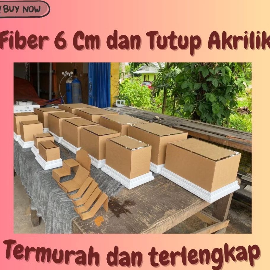 BOX FIBER 6 CM SET ISI 20 + TUTUP AKRILIK | BOX SESERAHAN