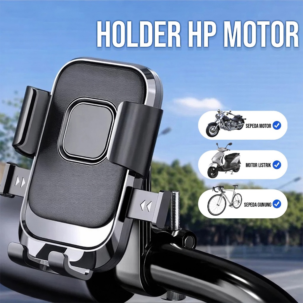Holder HP Motor Universal Penjepit HP Stang Motor Anti Goyang Holder Untuk Stang Motor Sepeda GX-10