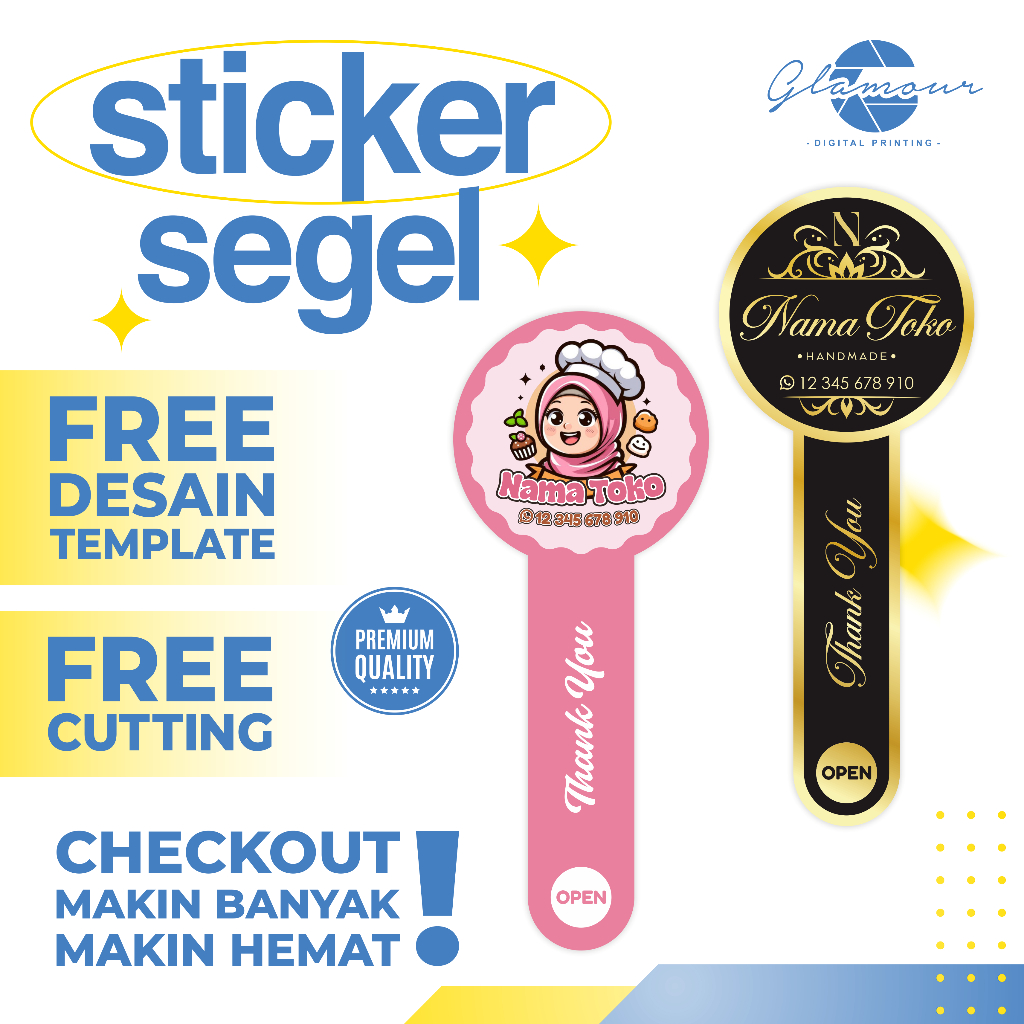 Cetak Stiker Segel Botol Custom / Stiker Segel Toples / Kue Kering Kemasan Makanan