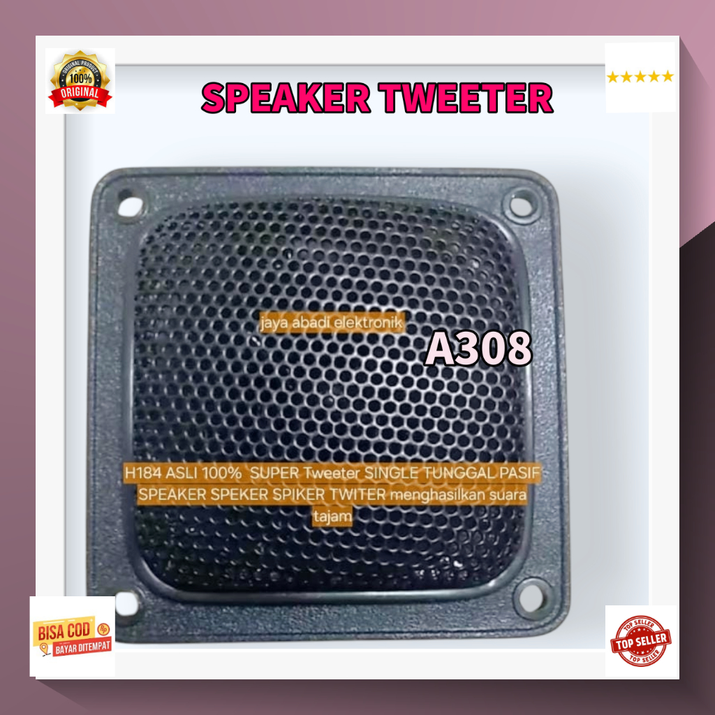 A308  SPIKER TWITER  ASLI 100% SUPER Tweeter SINGLE TUNGGAL PASIF SPEAKER SPEKER menghasilkan suara 