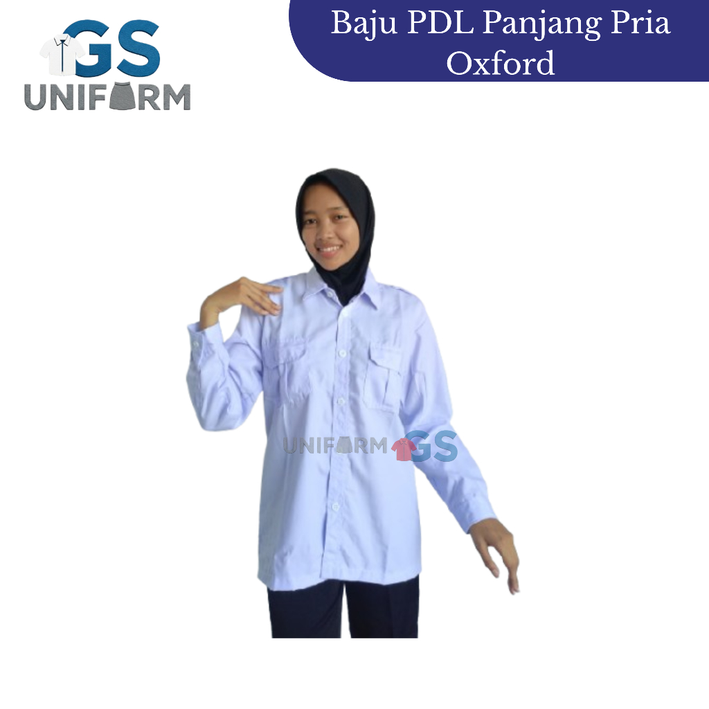 Kemeja PDL PDH Pria Dinas Kemeja PDL Putih Seragam Sekolah Putih Pdh Lengan Panjang By.Amrycollectio
