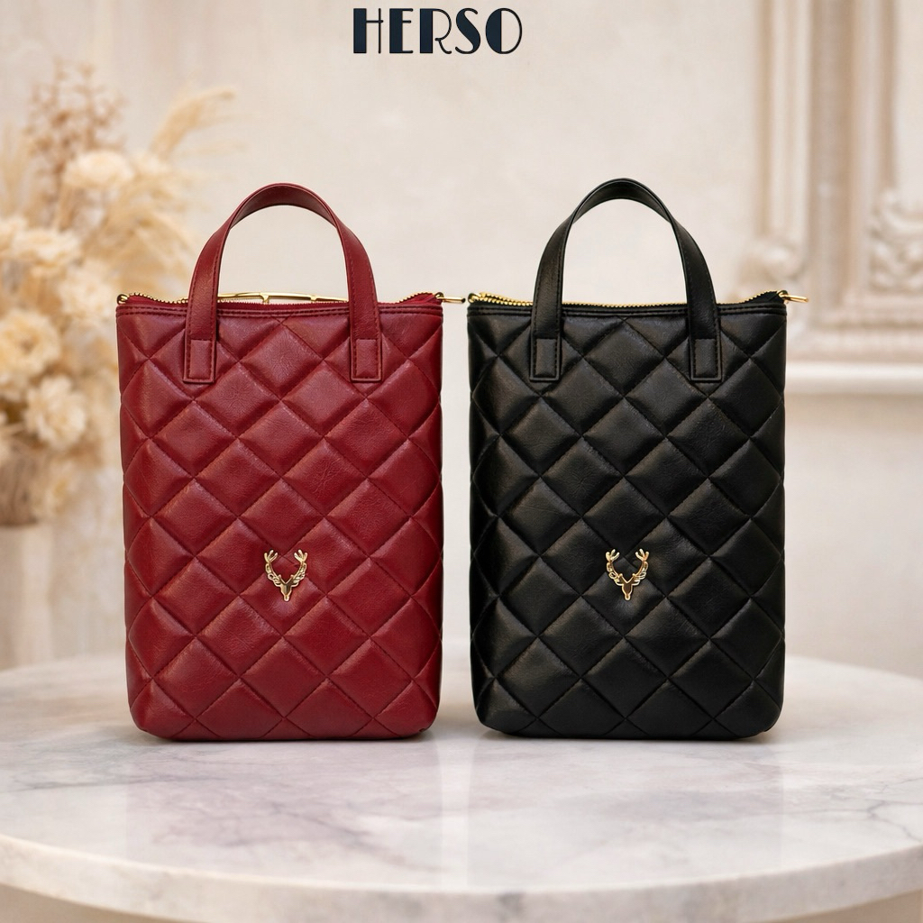 HERSO - JESSY Tas Selempang Hp Besi Tebal Tas Handphone Mini Kulit Bordir Import