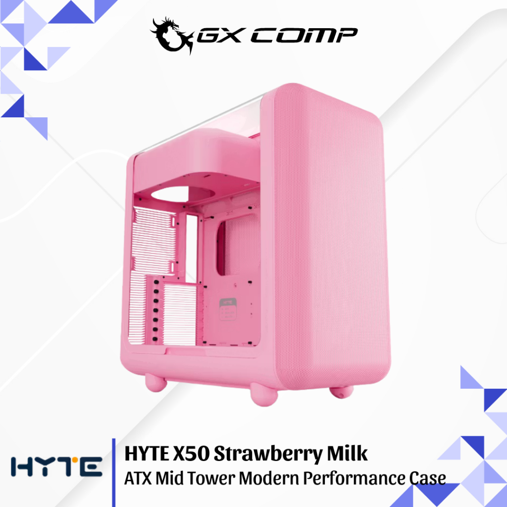 HYTE X50 Strawberry Milk - Pink ATX Mid Tower Modern Performance Case