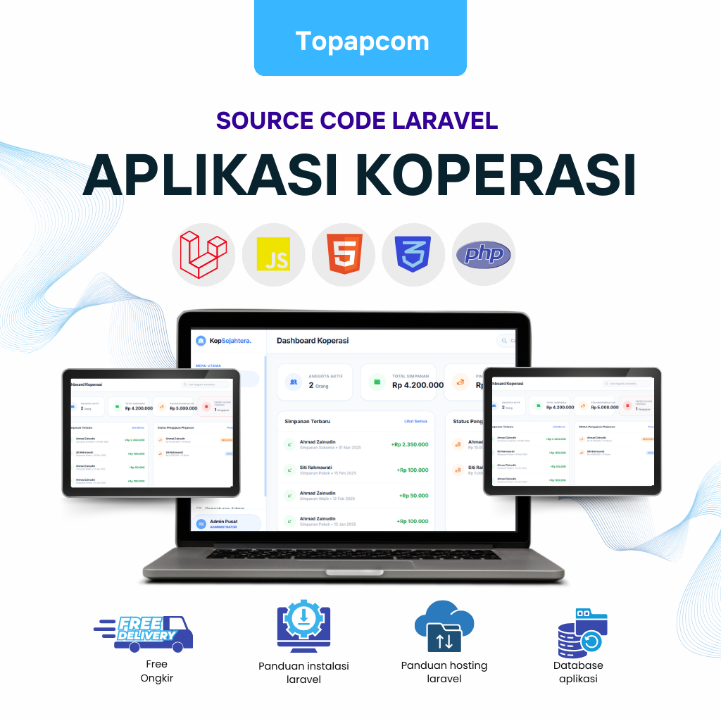 Aplikasi Koperasi Simpan Pinjam Laravel + MySQL | Sistem Simpanan & Pinjaman