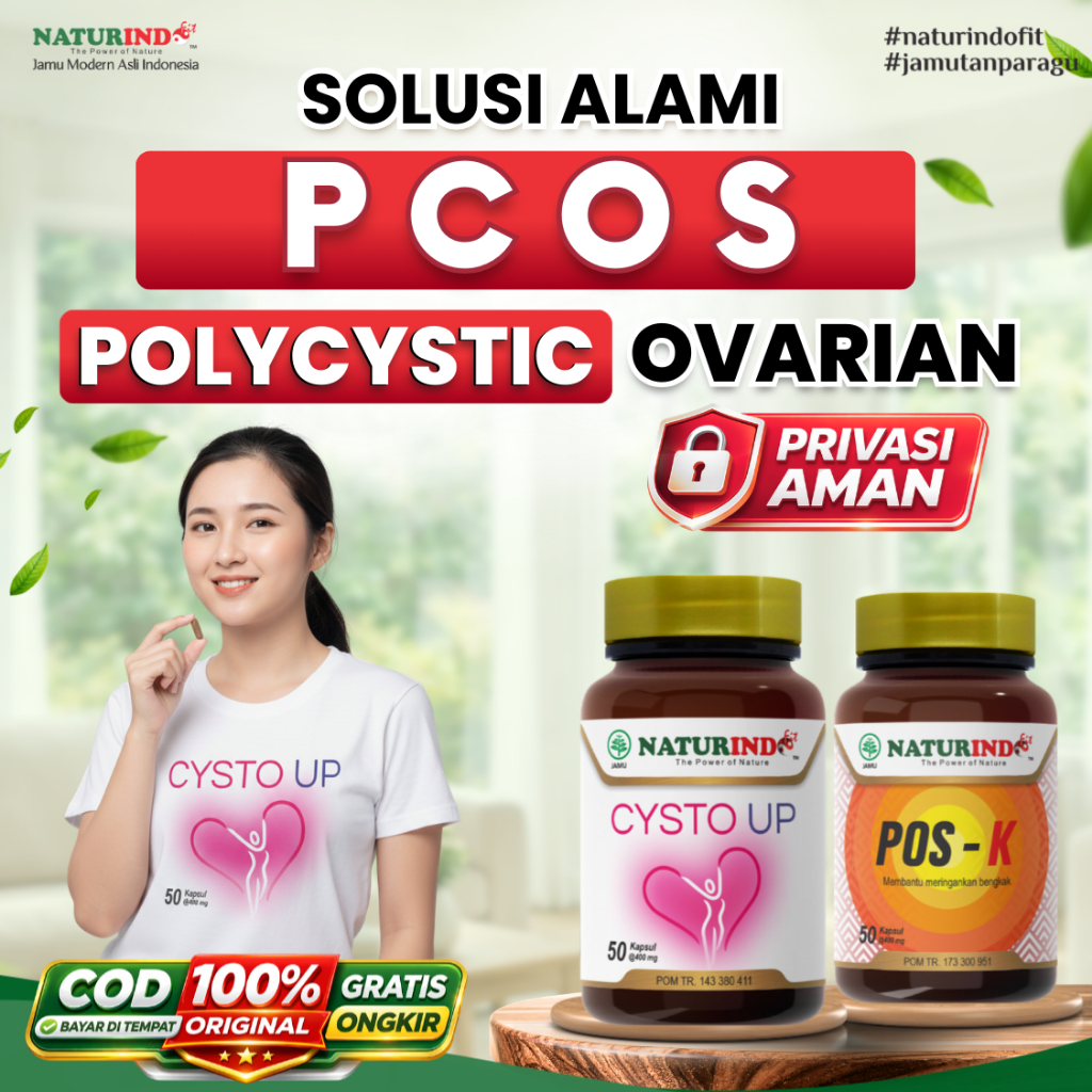 Herbal PCOS dan Gangguan Haid Tidak Lancar Telat Haid Atasi Gangguan hormon Untuk Promil CYSTO UP Na