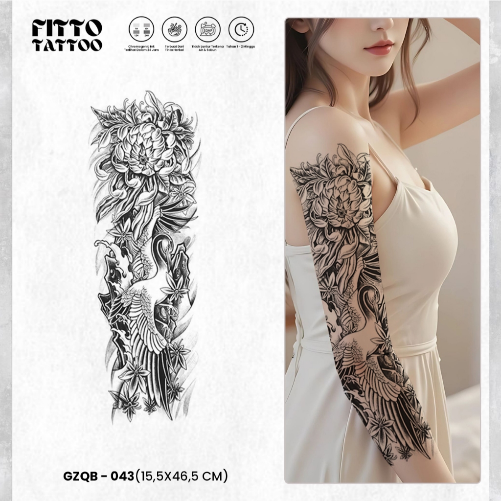 Stiker Tato Temporer  Fruit Ink Premium Tatto Full Lengan Anti Air Semi Permanen Tato Temporary