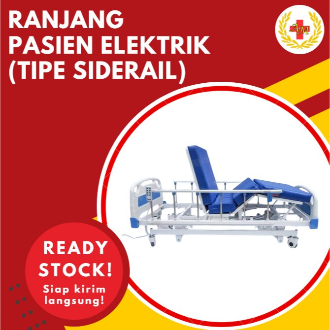 Ranjang Pasien Elektrik 3 Crank Tipe Siderail Ranjang Rumah Sakit Elektrik