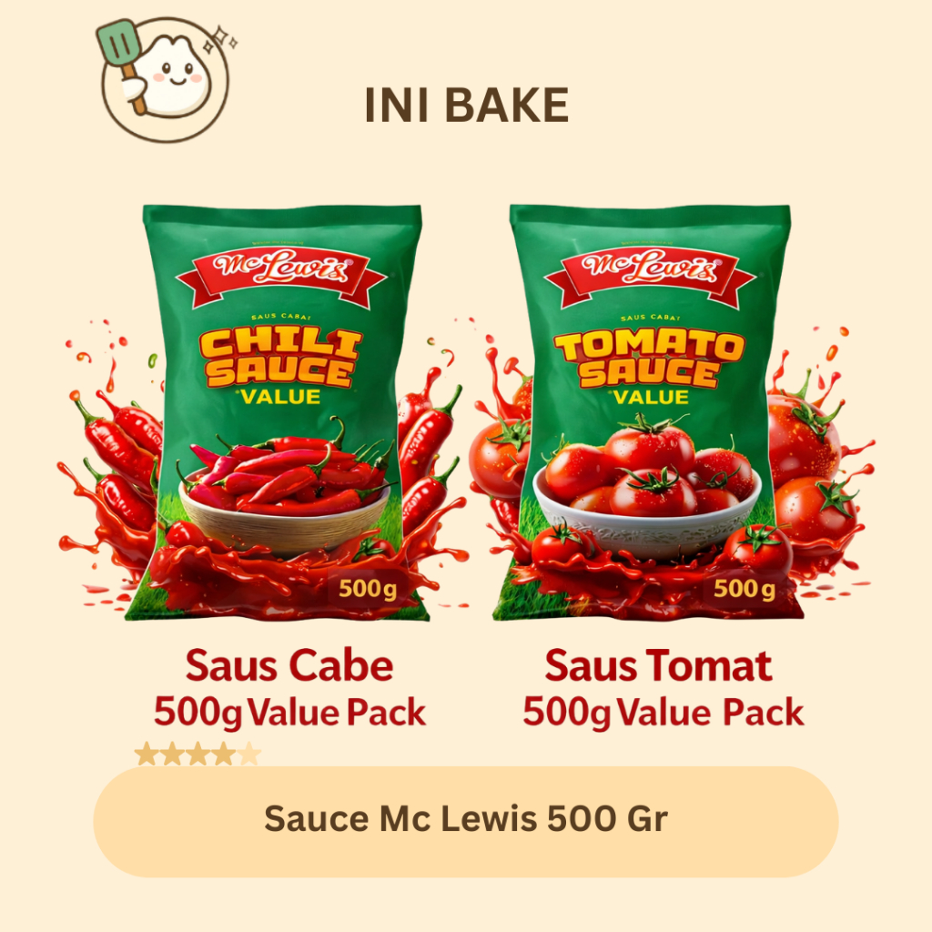 Mc Lewis Saus Cabe / Saus Tomat 500g – Saus Sambal Pedas Enak untuk Bakso, Mie Ayam, Kentang Goreng