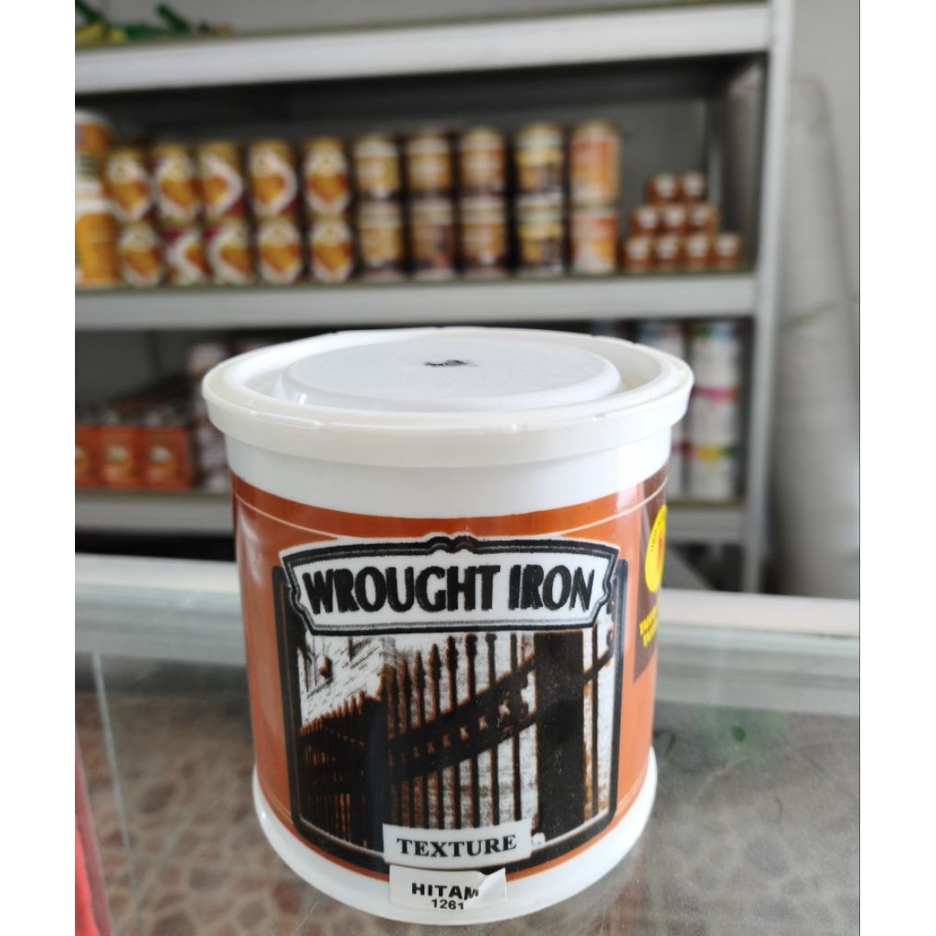 ALKYCOAT WROUGHT IRON TEXTURE 0.9Kg Warna Hitam / Cat Besi Texture/ Cat Gypsum Warna Hitam