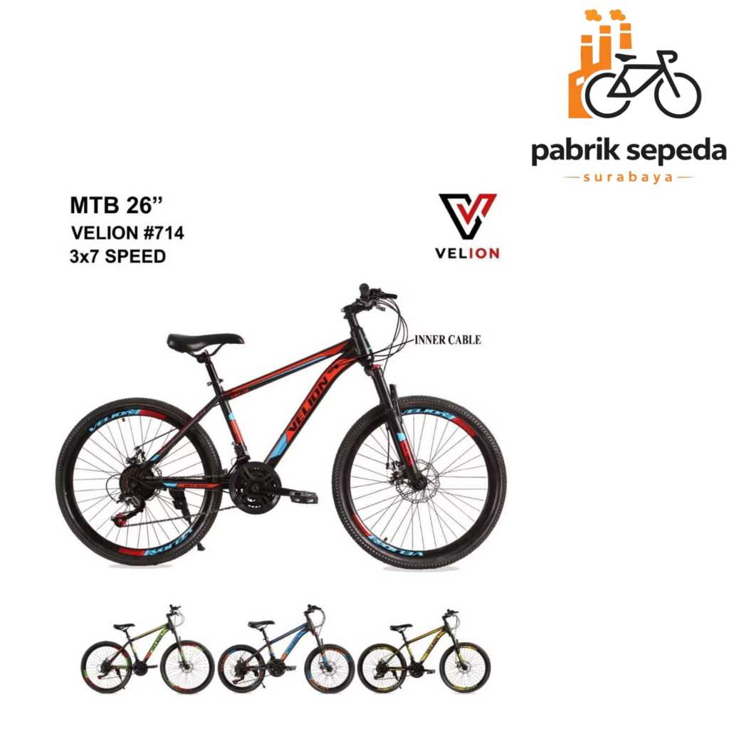 Sepeda Gunung 26 Inch MTB Velion 714 (Rem Cakram) MURAH - TERBARU