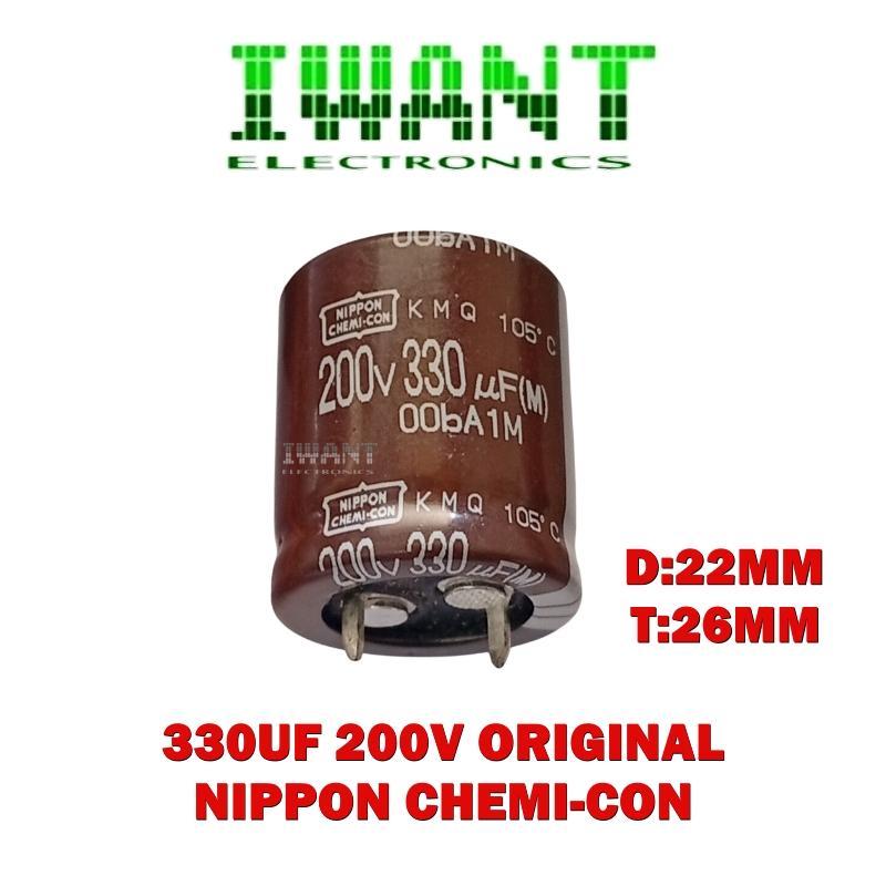 330UF 200V CAPASITOR ELCO 330uF 200VOLT KAPASITOR ELCO 330UF 200V NIPPON CHEMI-CON KAPASITOR ELKO 33